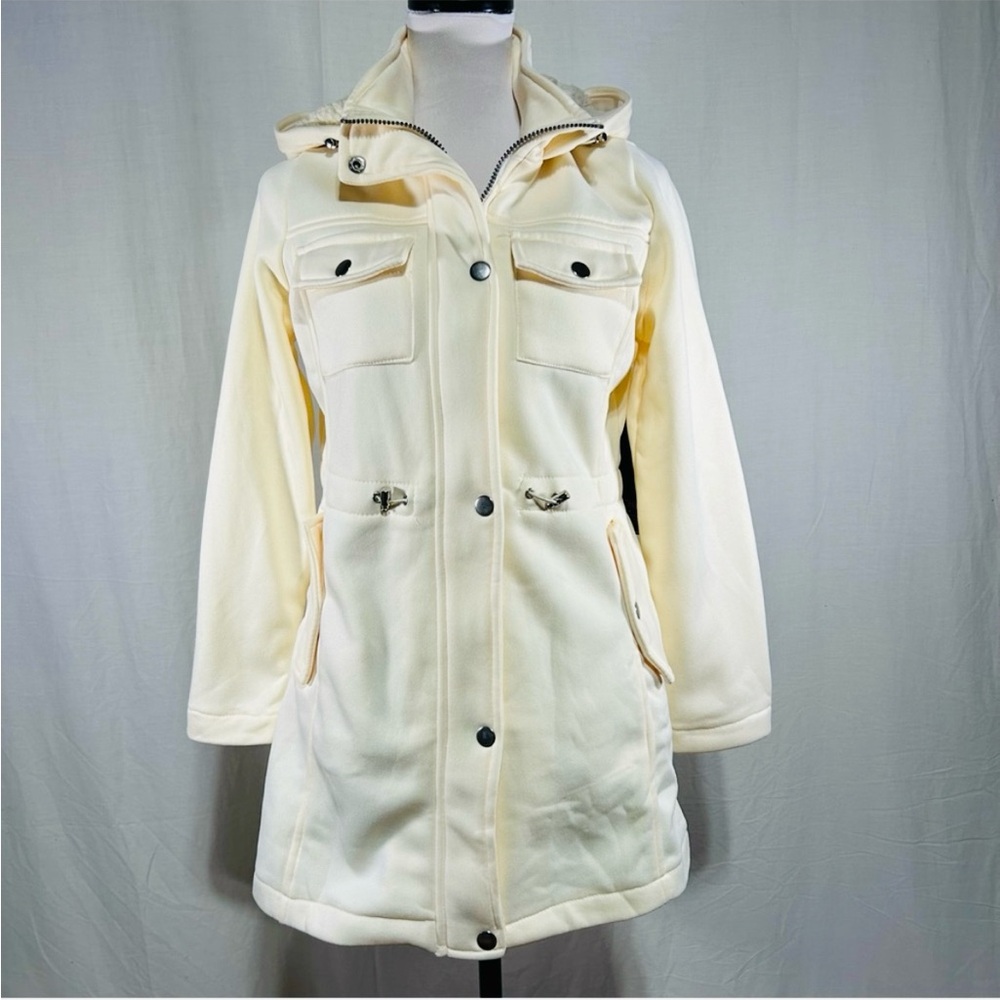 Big Chill Women's Fleece Anorak Jacket with Sherpa Lined Hood light yellow